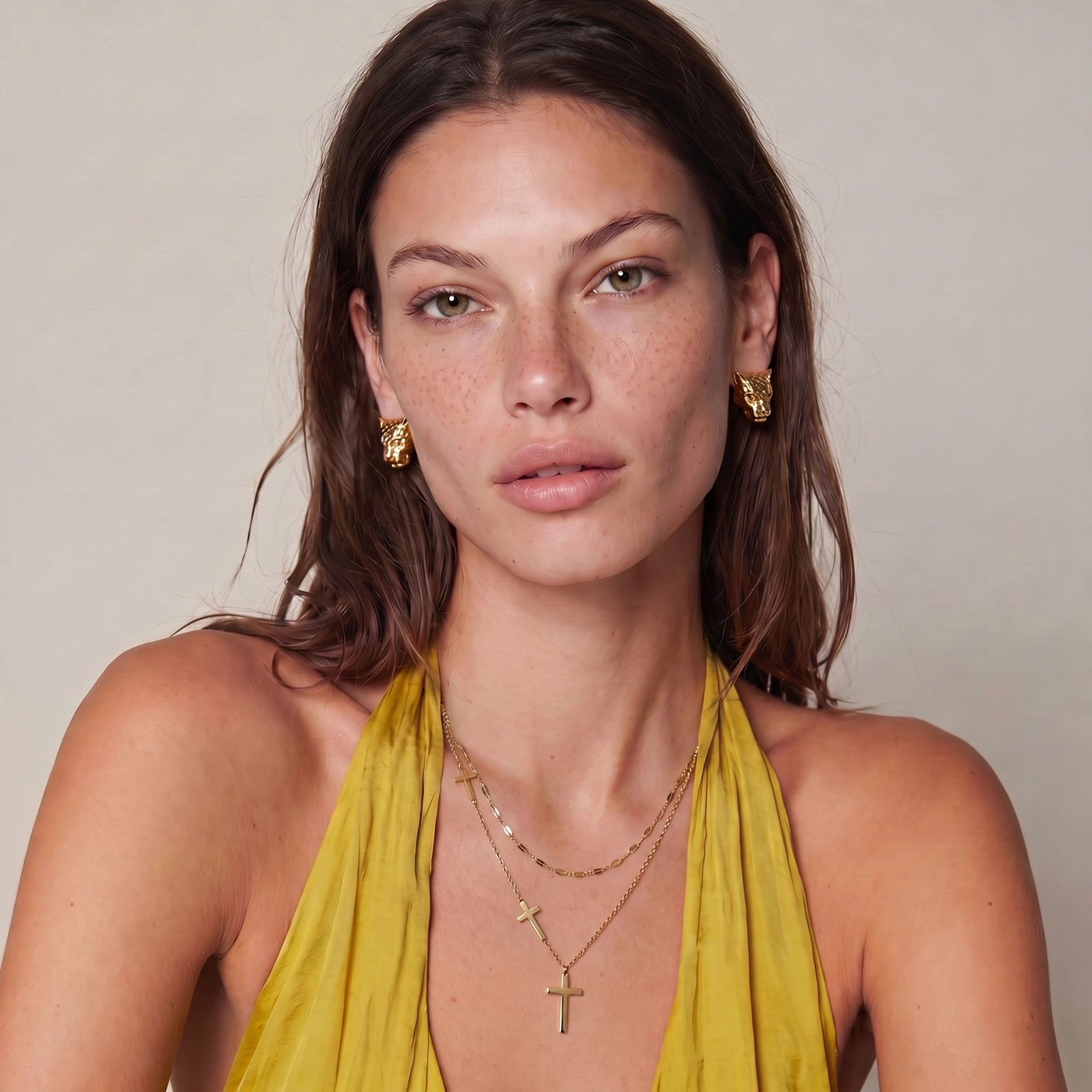 Divine Layers Cross Necklace Set